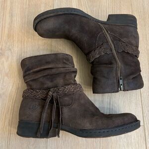 Brown born tassel boots